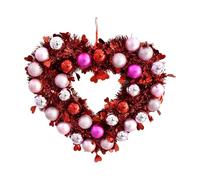 Heart Wreath | Shiny Craft, Merry Christmas Wreath -Valentine Heartwreath | for Wedding Celebration Gathering Arch Garland Stair Entryway Festive Bedroom 31x36cm