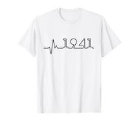 Heartbeat 1941 Anniversaire Homme ECG Minimaliste Cœur T-Shirt