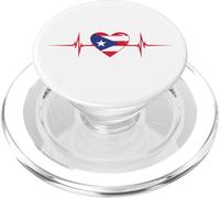 Heartbeat Design Drapeau Portoricain Porto Rico PopSockets PopGrip pour MagSafe