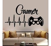 Heartbeat Game - Autocollant Mural avec Phrase - pour Salon, Chambre d'enfant, dortoir, décoration de Bureau - Autocollant Mural en Vinyle Amovible - noir 70 × 50 cm