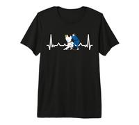 Heartbeat Judoka Taekwondo Karaté Aikido Ju-Jutsu Fun T-Shirt Haut de Gamme