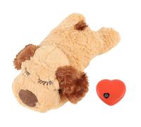 Heartbeat Puppy Toys Jouet Interactif en Peluche avec Son de Battement de Cœur Réaliste pour Soulager l'anxiété des Animaux de Compagnie et Aider au Sommeil, Design Doux e (Brun)