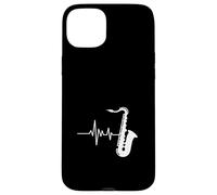Heartbeat Saxophone Jazz Music Lover Rhythm Coque pour iPhone 15 Plus