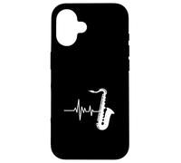 Heartbeat Saxophone Jazz Music Lover Rhythm Coque pour iPhone 16