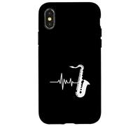 Heartbeat Saxophone Jazz Music Lover Rhythm Coque pour iPhone X/XS