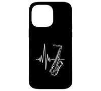 Heartbeat Saxophone Jazz Musicien Band Teacher Coque pour iPhone 14 Pro Max
