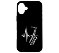 Heartbeat Saxophone Jazz Musicien Band Teacher Coque pour iPhone 16 Plus