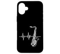 Heartbeat Saxophone Jazz Musicien Band Teacher Coque pour iPhone 16 Plus