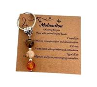 Heartfelts Sister Gift Bundle Porte-clés en pierre naturelle avec carte de note significative et bijoux en perles assortis Ensemble de bijoux porte-clés en perles pour