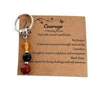 Heartfelts Sister Gift Bundle Porte-clés en pierre naturelle avec carte de note significative et bijoux en perles assortis Ensemble de bijoux porte-clés en perles pour