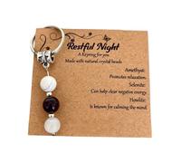 Heartfelts Sister Gift Bundle Porte-clés en pierre naturelle avec carte de note significative et bijoux en perles assortis Ensemble de bijoux porte-clés en perles pour