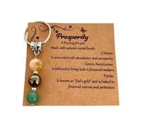 Heartfelts Sister Gift Bundle Porte-clés en pierre naturelle avec carte de note significative et bijoux en perles assortis Ensemble de bijoux porte-clés en perles pour