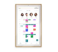 Hearth Display Calendrier numérique de 27 pouces pour les familles, affichage tactile interactif, support mural personnalisé, cadre en bois clair