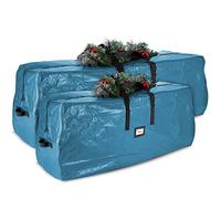 Hearth & Harbor Boîte de rangement imperméable pour sapin de Noël en plastique PE, bleu, 2,3 m - 2,7 m