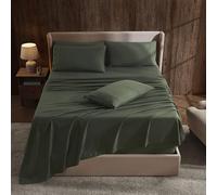 Hearth & Harbor Extra Deep Pocket Queen Sheets Sets - Fits Mattress 18-24 inches Deep - Extra Deep Pocket Sheets - 6 Piece Queen Size Sheets - Olive Green