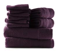 Hearth & Harbor Lot de 10 Serviettes de Bain 100% Coton filé à l'anneau pour Salle de Bain, luxueuses, Douces et très absorbantes, (2 Serviettes de Bain, 2 essuie-Mains, 6 débarbouillettes) - Violet