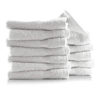 Hearth & Harbor Lot de 12 débarbouillettes 100% Coton pour Votre Corps, Ultra Douces, très absorbantes, à séchage Rapide, 33 x 33 cm, Blanc