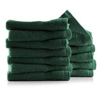 Hearth & Harbor Lot de 12 débarbouillettes 100% Coton pour Votre Corps, Ultra Douces, très absorbantes, séchage Rapide, Vert Chasseur, 33 x 33 cm