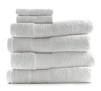 Hearth & Harbor Lot de 6 Serviettes de Bain 100% Coton filé à l'anneau pour Salle de Bain, luxueuses, Ultra Douces et très absorbantes, (4 Serviettes de Bain, 2 débarbouillettes), Blanc