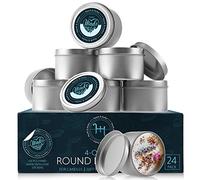 Hearth & Harbor Lot de 72 pots en étain de 118 ml pour la fabrication de bougies avec couvercles - Rangement en vrac pour bougies