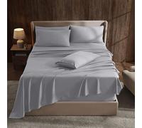 Hearth & Harbor Parure de lit 6 pièces à Poches très Profondes, Convient aux Matelas de 45,7 à 61 cm de Profondeur, draps à Poches très Profondes, pour très Grand lit, Gris