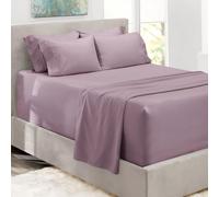 Hearth & Harbor Parure de lit 6 pièces à Poches très Profondes pour très Grand lit, Convient aux Matelas de 45,7 à 61 cm de Profondeur, draps à Poches très Profondes, pour très Grand lit, Violet