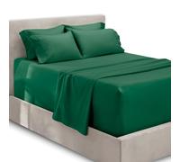Hearth & Harbor Parure de lit 6 pièces avec Poche très Profonde, Convient aux Matelas de 45 à 62 cm de Profondeur, très Grand lit californien, Vert Chasseur