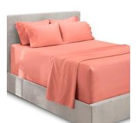 Hearth & Harbor Parure de lit 6 pièces - Drap-Housse Extra Profond pour Matelas de 45,7 à 61 cm de Profondeur., Misty Rose., California King