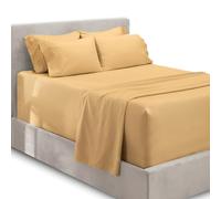 Hearth & Harbor Parure de lit 6 pièces - Drap-Housse Extra Profond pour Matelas de 45,7 à 61 cm de Profondeur., Camel, King