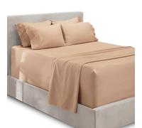 Hearth & Harbor Parure de lit 6 pièces - Drap-Housse Extra Profond pour Matelas de 45,7 à 61 cm de Profondeur., Taupe, Entier