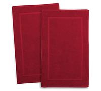 Hearth & Harbor Serviettes de Bain 100% Coton filé à l'anneau, Ultra Douces et très absorbantes, Serviettes de Salle de Bain, Tapis de Sol, Rouge