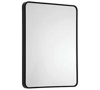 Hearth & Stone Miroir Mural rectangulaire pour Salle de Bain - Cadre en métal en Aluminium avec Coins Ronds - Miroir Mural avec Panneaux en Verre - Miroir de courtoisie pour décoration - À Suspendre