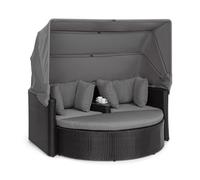 Heartland Canapé lounge 2 places avec tabouret table parasol gris