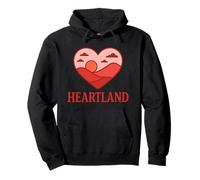 Heartland Sunset Love Paysage Illustration Sweat à Capuche
