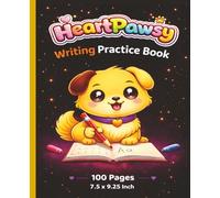 HeartPawsy Handwriting Practice Book for Kids: Wide Ruled Dashed Line Paper for Letter Formation, Alphabet Practice and Early Writing Skills for Preschool and Kindergarten, 100 Pages, 7.5 x 9.25 Inch