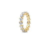 Hearts 14k Gold-Plated Ring with Clear Cubic Zirconia