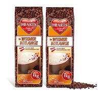 HEARTS Cappuccino Wiener Melange Lot de 2 (2 x 1 kg) Poudre de café instantanée Wiener Art Vienne pour 160 tasses