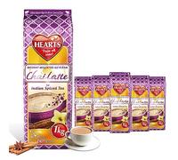 Hearts Chai Latte Poudre de 5 x 1 kg de thé au lait instantané, facilement soluble avec de vraies épices, thé épicé pour la restauration et la maison, il suffit d'ajouter de l'eau pour 250 tasses
