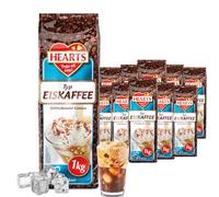 HEARTS Lot de 20 boîtes de 1 kg de poudre de café glacé, parfait pour les clients d'affaires - Poudre de café pour l'été, préparation rapide, Ice Coffee Frappe Art, boisson d'été avec plaisir