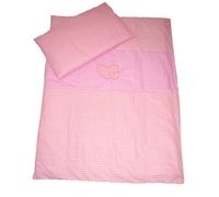 Hearts Lot de 4 Parure de lit bébé - Housse de couette et Housse de couette + Taie d'Oreiller et taie d'oreiller