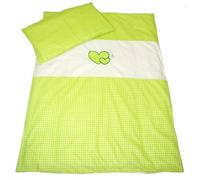 Hearts Lot de 4 Parure de lit bébé - Housse de couette et Housse de couette + Taie d'Oreiller et taie d'oreiller