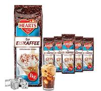 HEARTS Lot de 5 boîtes de café glacé en poudre 1 kg, préparation rapide, suffisant pour 325 verres, Ice Coffee, boisson d'été