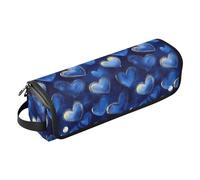 Hearts Royal Blue Hot Hair Tools Sac de voyage avec coussinet résistant à la chaleur, étanche, portable, ouvert plat, sac de voyage pour étireurs, fer à friser, sèche-cheveux, sac de voyage
