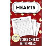 Hearts Score Sheets with Rules: Track Scores and Learn the Rules - Perfect for Beginners and Hearts Lovers!