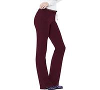 HeartSoul Scrubs Women's Break on Through Heart Breaker Low Rise Drawstring Pant, Wine, X-Small Petite