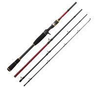 Hearty Rise Red Shadow Special Canne de Voyage Baitcast A Carbonrute à pêche