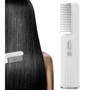 Heat Brush Hair Straightener, Electric Steam Comb, Scalp Massager, Anti-Frizz Smoothing Tool, Multi-Heat Settings, For Women Men Curling Styling, Work Home Travel Salon Party Date Night Use, White