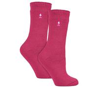 HEAT HOLDERS 2 Paires Femme Chaussettes Thermiques pour Hiver Chaussettes Chaudes en Polaire (37-42, Framboise)
