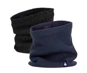 HEAT HOLDERS 2 Paires Homme Cache cou Polaire Cache cou Thermique Hiver Chaudes | Cache cou Grand Froid Coupe-vent (Taille unique, Noir et bleu marine)