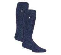 HEAT HOLDERS 2 Paires Homme Chaussettes Hautes Chaudes Chaussettes Longues Thermiques Hiver Respirant (39-45, Jean)